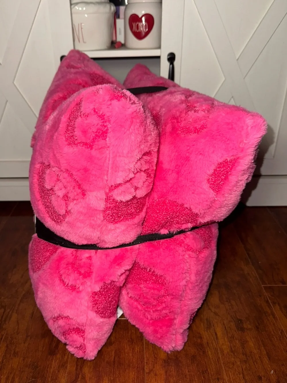 Hot Pink Faux Fur Skull Embossed Decorative Pillow Set of 2